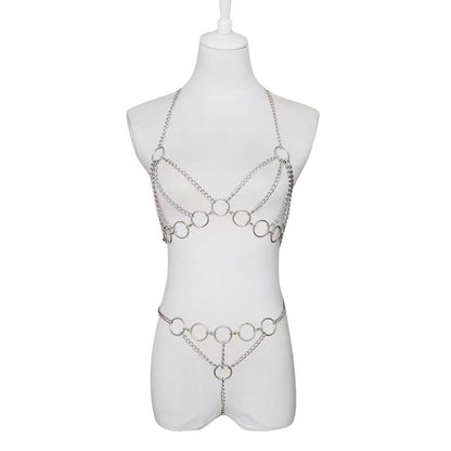 Metal Chain Three-Point Lingerie Set