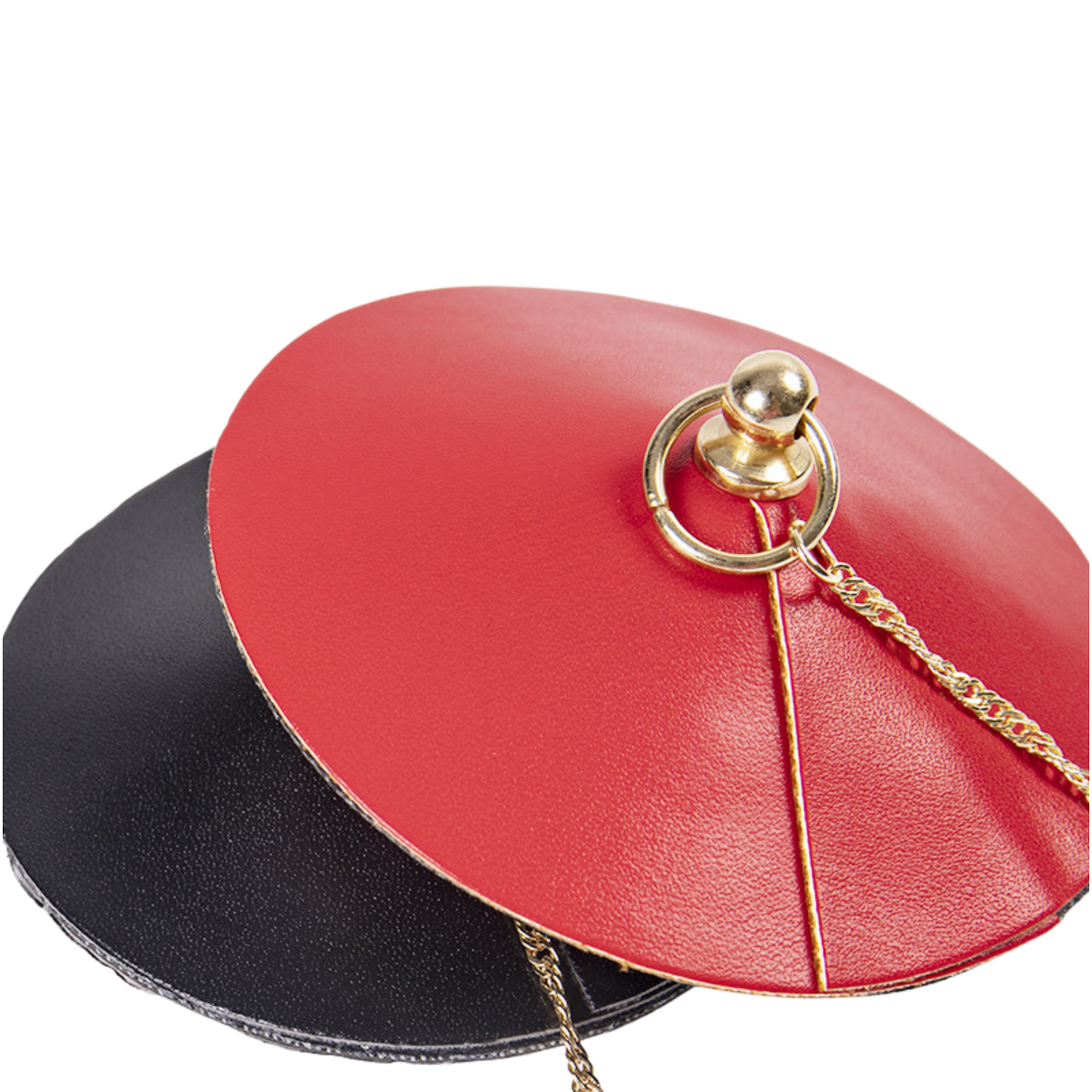 Stylish Leather Nipple Covers with Golden Chain