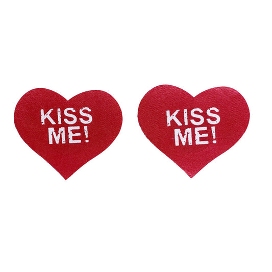 Kiss Me Red Heart Nipple Covers