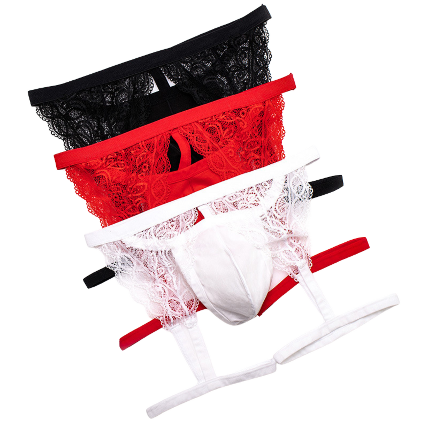 TIPSY-G Lace Sexy U Convex Garter Briefs Open-Back